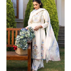 GEORGETTE EMBROIDERED WORK TOP AND PENT WITH DUPATTA